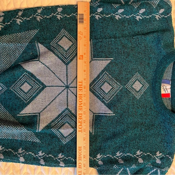 Compagnie Energique Vintage 80’ Teal Sweater size medium granny - Picture 7 of 10